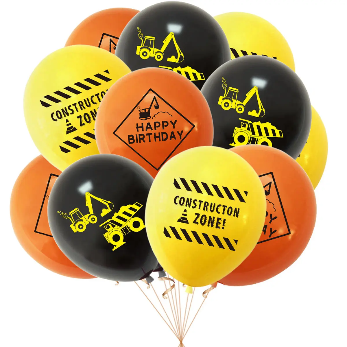 10pcs Construction Vehicle Excavator Latex Balloons Birthday Party Decorations Kids Car Ballon Tractor Globos Baby Shower - купить по