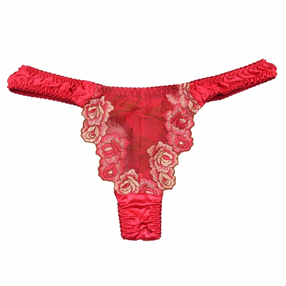 4 пары женских кружевных стрингов из чистого шелка размеры США S M L XL XXL|l xl xxl|thong
