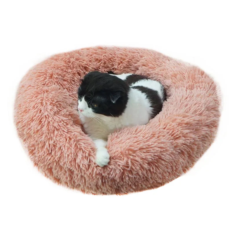 Rose pink Специальная ссылка VIP Только Теплая Флисовая кровать для собак 4 размера круглая подушка для шезлонга коврик для щенка кровать для домашних животных - Цвет: Rose pink