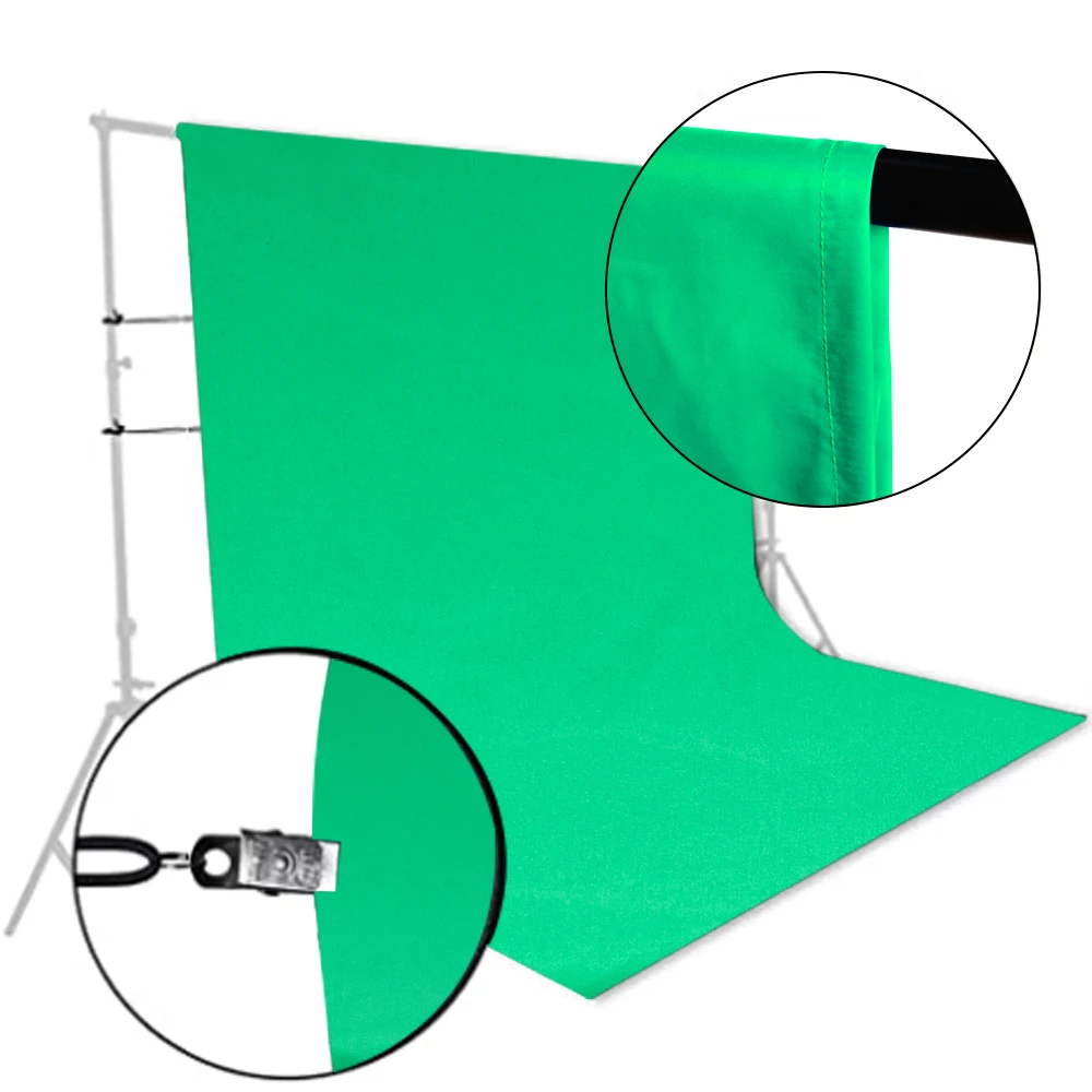 Background for Photography Polyest Backdrop Green Screen + 4 Clamps Photo Kit Video Studio Shooting | Электроника
