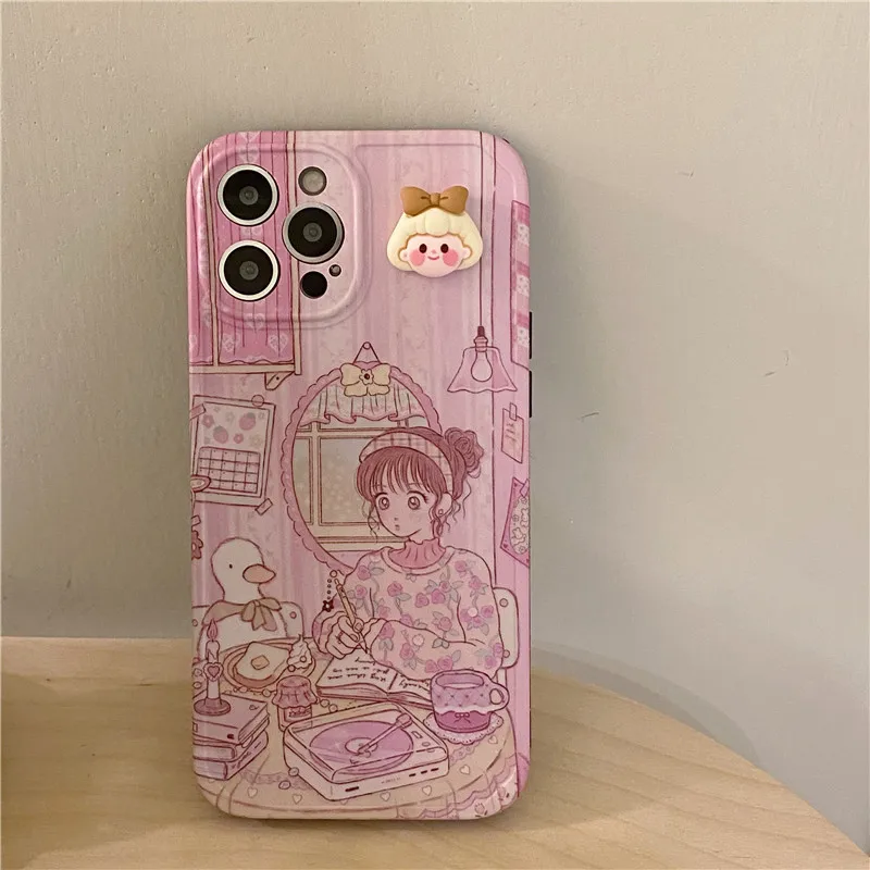 

3D Cartoon anime Girl soft silicon phone case for iphone 13 12 11 Pro Max 12Pro XR X XS 8 7 Plus 8plus case back cover fundas