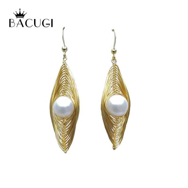 

2021 New Natural Fresh Water Pearl Handmade Original Long Drop Earrings For Women Dangle Earrings Fine Jewelry