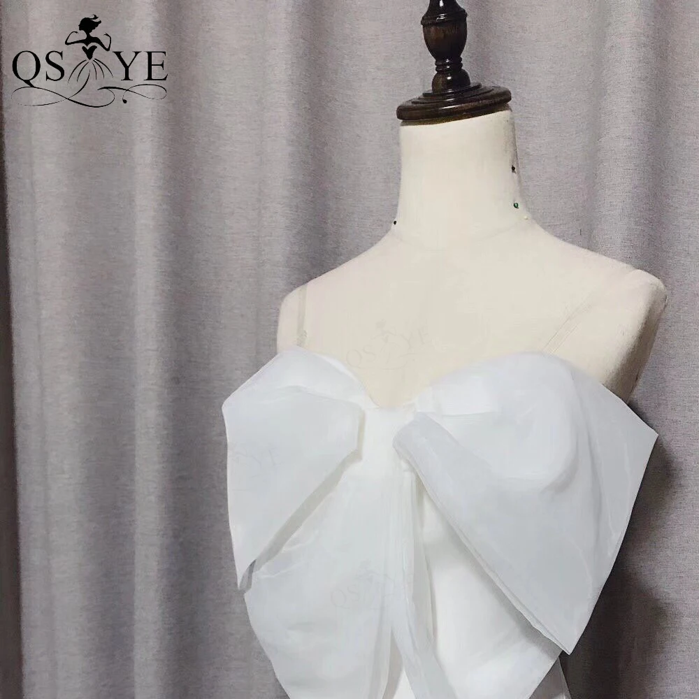 Пикантные прозрачные блестки большой бант Узел белое вечернее платье Русалка с