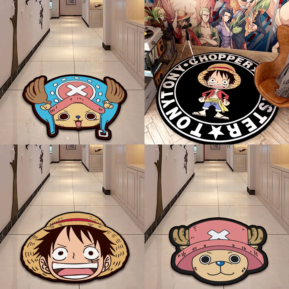 

Полноразмерный напольный коврик Луффи с измельчителем из аниме, Квадратный Ковер для комнаты, спальни, кухни, гостиной, нескользящий коврик