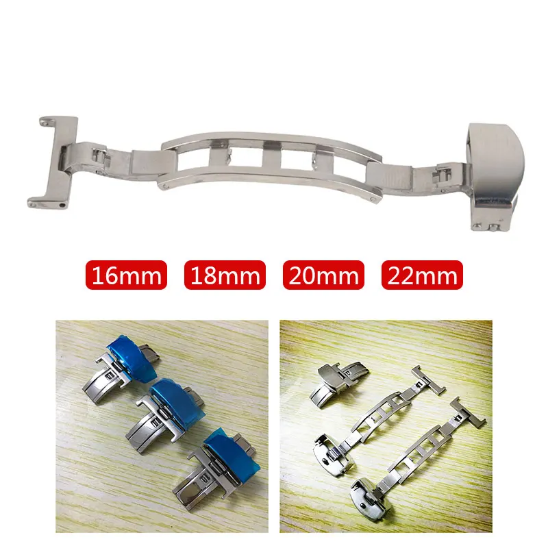 Модный ремешок для часов с двумя кнопками и пряжкой бабочкой 16 22 мм