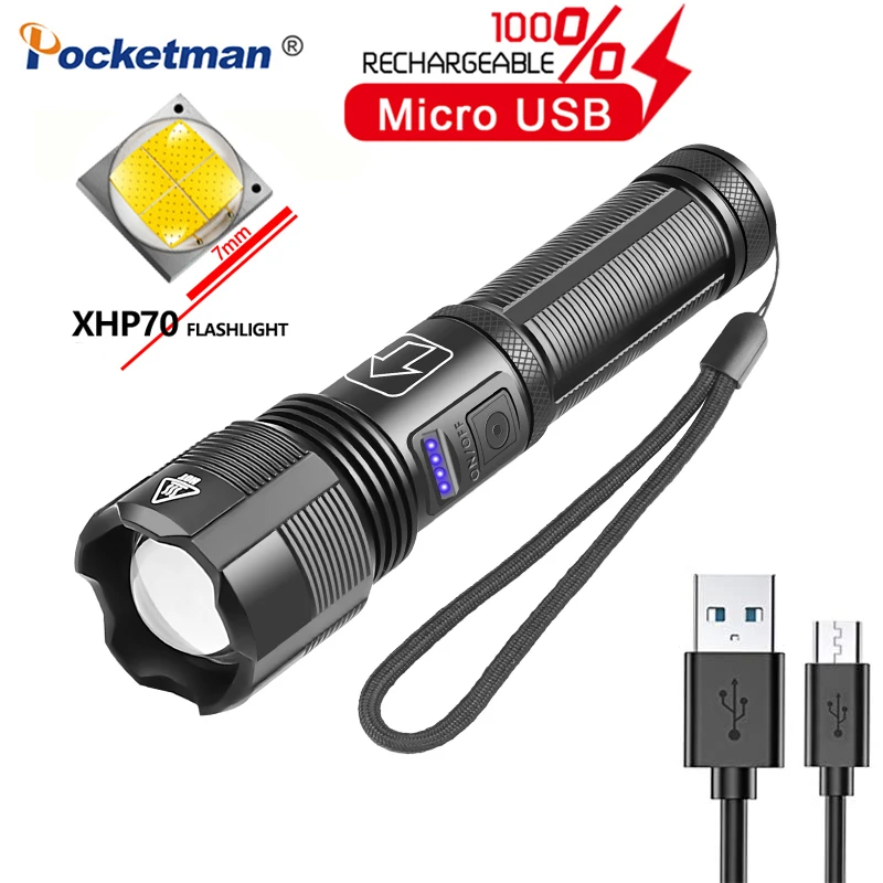 

Мощный XHP70 светодиодная вспышка светильник Zoomabl фонарь с отображением заряда xhp50 вспышка светильник Водонепроницаемый походный светильник