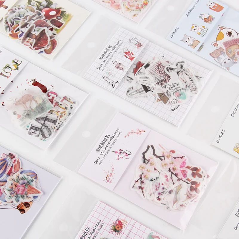 

40 pcs / bag Flower Handbook Decorative Stickers Cartoon Cute Mini Stationery Stickers DIY Scrapbooking Stick