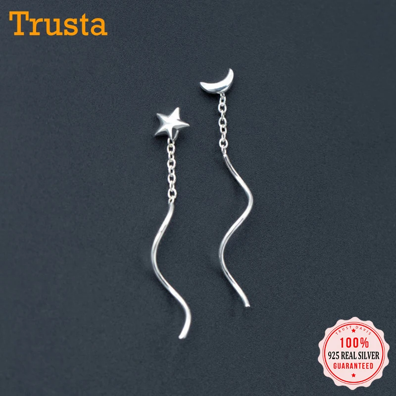 Серьги гвоздики из серебра 2019 пробы с Луной и звездами|Серьги-гвоздики| |