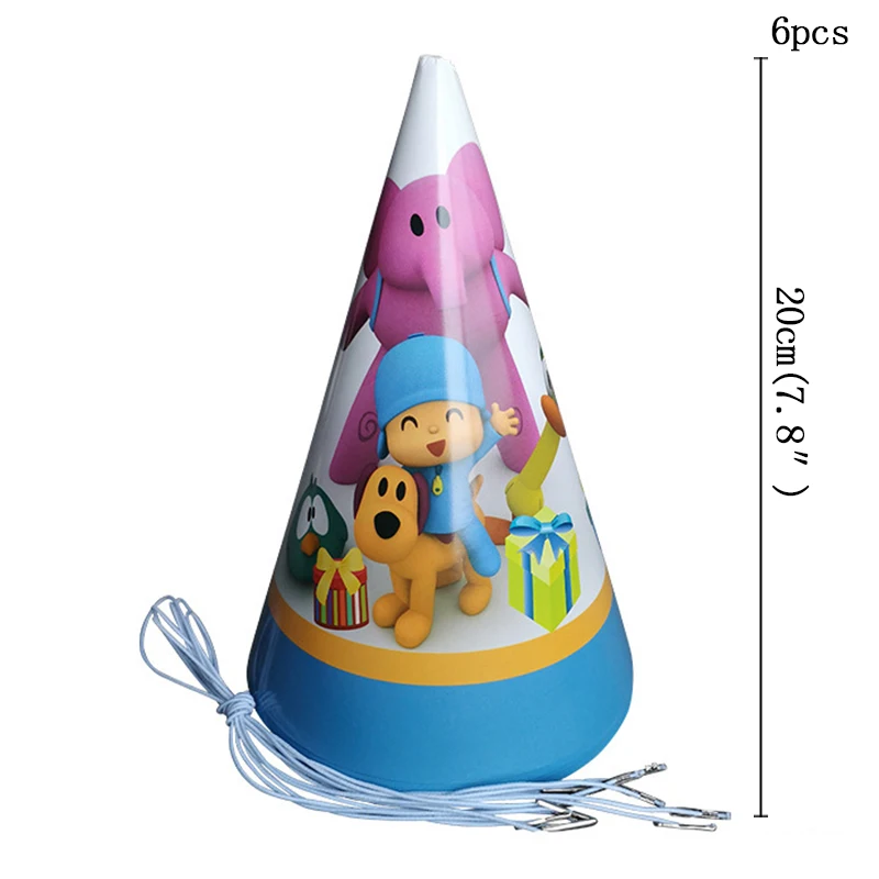 hat-6pcs Вечерние принадлежности POCOYO детская тематическая вечеринка на день рождения украшения новорожденного ребенка душ продукты украшения одноразовые чашки - Цвет: hat-6pcs