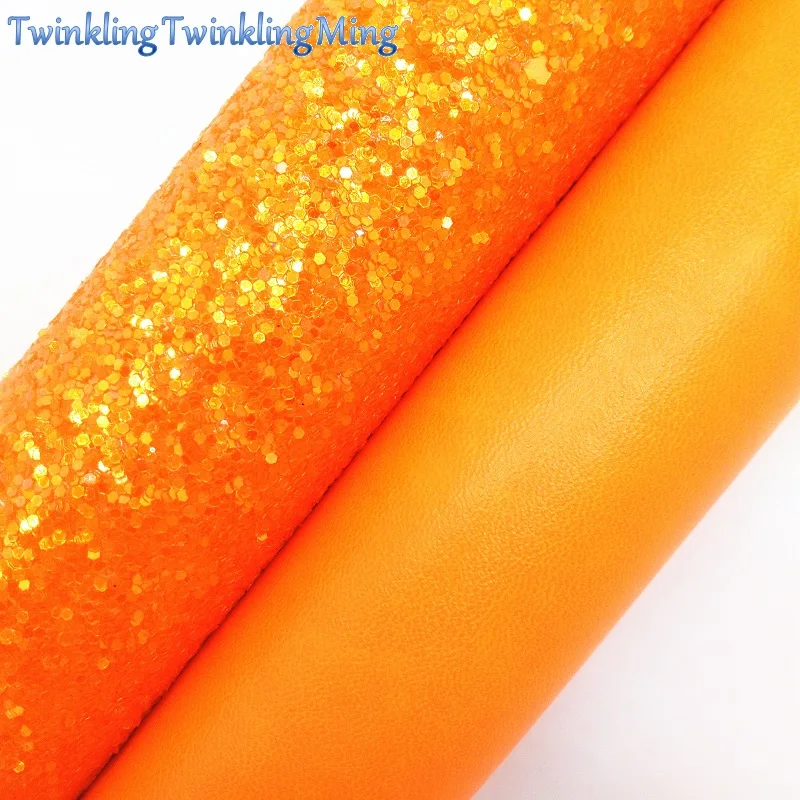 Оранжевая блестящая ткань из искусственной кожи листы синтетической Nappa для