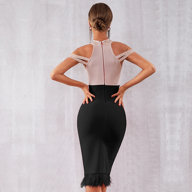

New Vintage Women Bandage Dress Celebrity Evening Bodycon Dresses Vestido Diamonds Skinny Autumn Summer Dress Red Blue Black