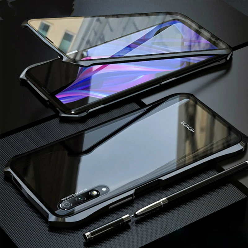 Магнитный чехол Luphie для Huawei Honor 9x Pro полное переднее и заднее стекло 9h закаленная