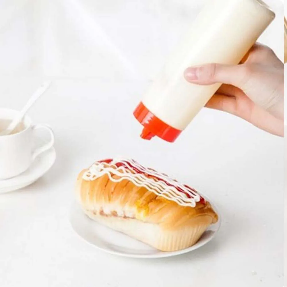 300 мл 4 отверстия пластиковые салатные горчицы кухонные аксессуары для