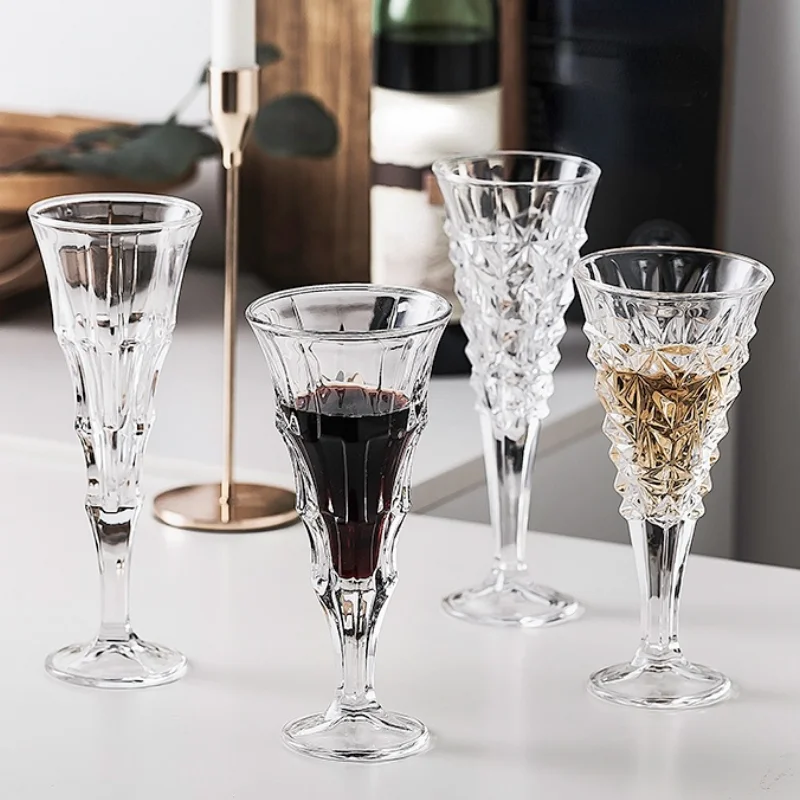 150-280ml Vintage Court Goblet Embossed Whiskey Red Wine Champagne Cup Classical Family Bar Drinkware Wedding Festival | Дом и сад