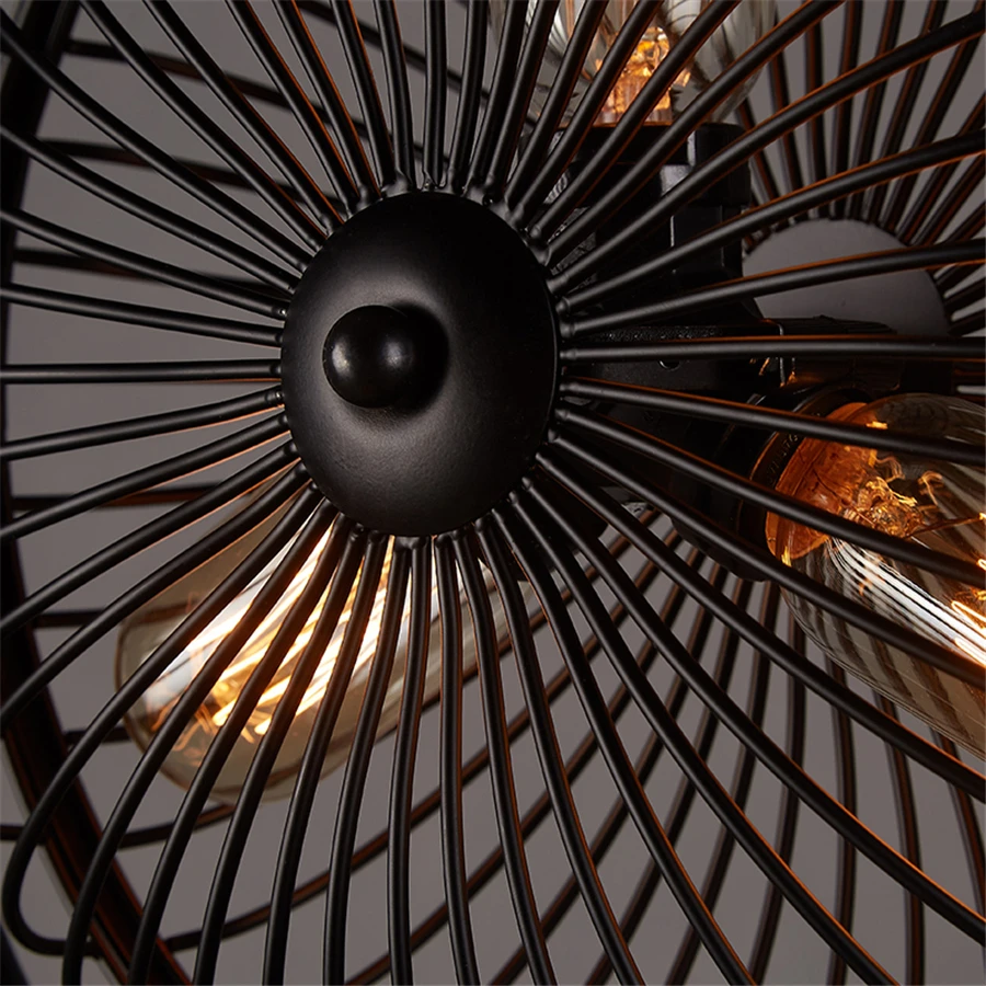 Американская деревенская кованая форма вентилятора подвесные светильники для