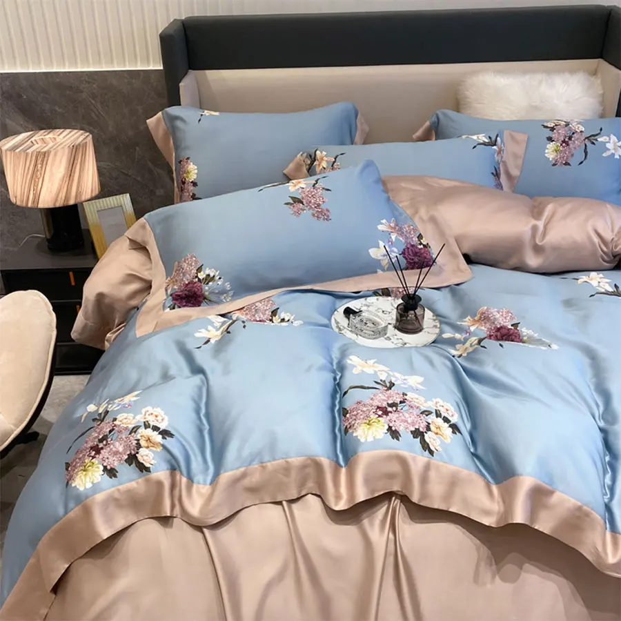 comprar Tendência Pastoral Flor Do Vintage Conjunto De Cama, Retro País Da América Completa Rainha Rei Casa Têxtil Folha Fronha Colcha Capa