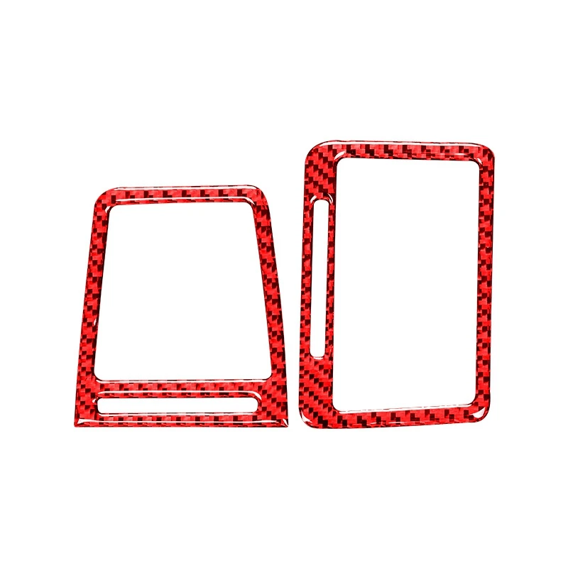 

for Dodge Challenger 2008-2014 Car Accessories Carbon Fiber Dashboard Air Vent Outlet Cover Panel Trim Sticker, Red