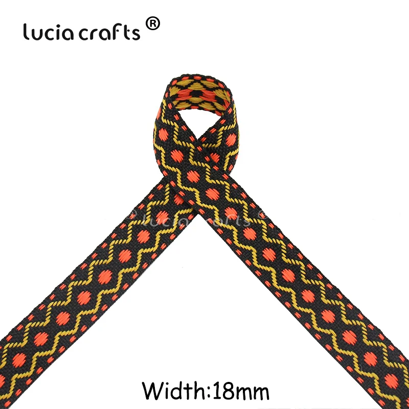 Lucia crafts 1 ярд/лот Этнические вышитые жаккардовые ленты отделка DIY для украшения ручной работы швейная одежда головные уборы Q0701