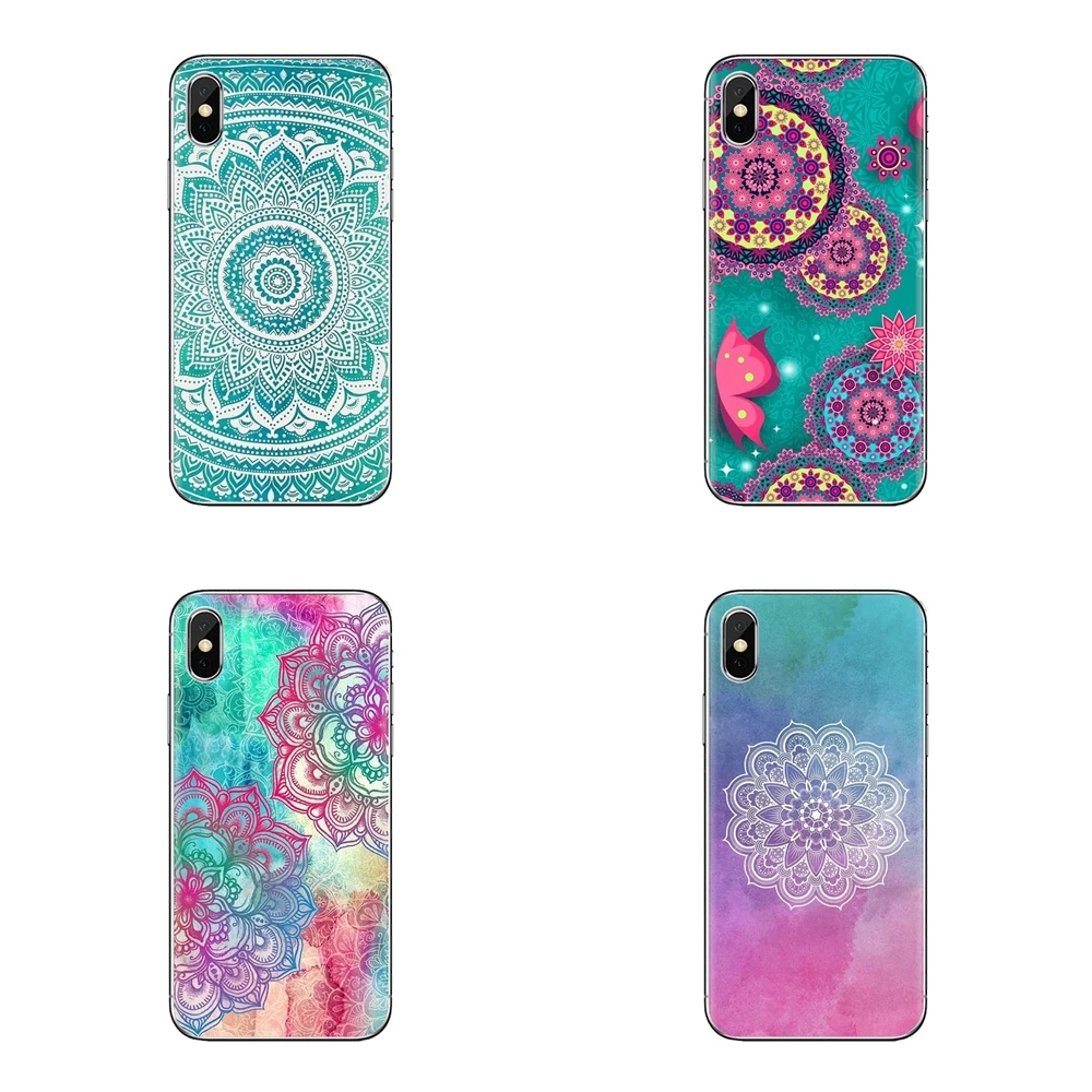 Чехол TPU с ярким пейсли, мандала и цветочным рисунком для Samsung Galaxy S2 S3 S4 S5 MINI S6 S7 edge S8 S9 Plus Note 2 3 4 5 8.
