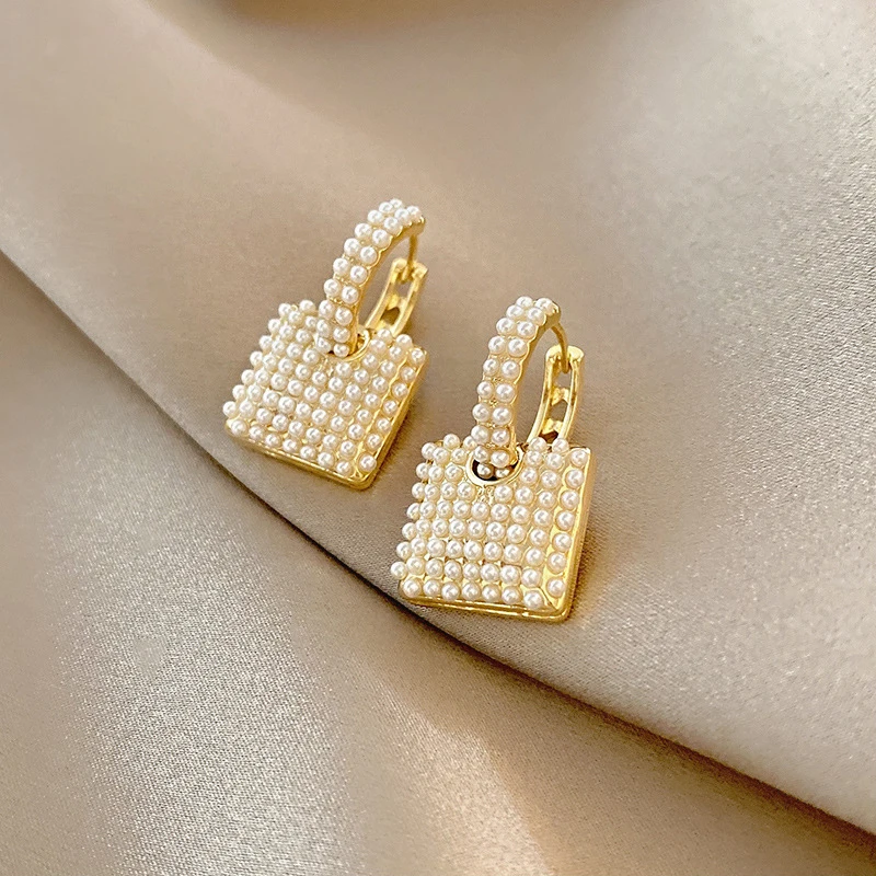 

VENTFILLE Gold Color Small Pearl Pendant Earrings For Women Sweet Romantic Party Jewelry Gifts 925 Silver Pin Dropship Wholesale