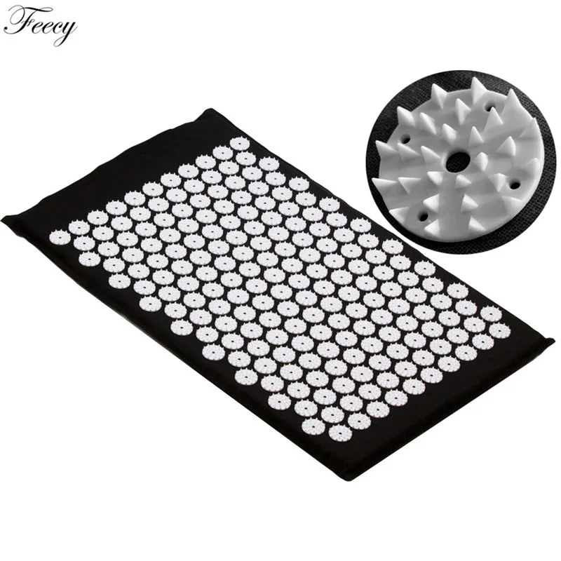 M2 Mat Black Акупунктурная Подушка массажер для спины массаж тела, ног коврик подушка комплект снять стресс боль Acupuntura йога коврик массажный коврик шакти коврик - Цвет: M2 Mat Black