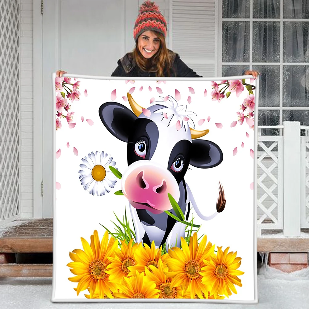 Мягкое плюшевое Флисовое одеяло Holstein Friesian с Львом дельфином фламинго|Одеяла| |