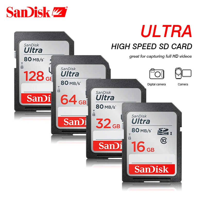 SanDisk 32 Гб 64 SD карта класс 10 памяти U3 SDHC SDXC 128 ГБ UHS-I 256 макс. 170 МБ/с./с 16 Carte для камеры |