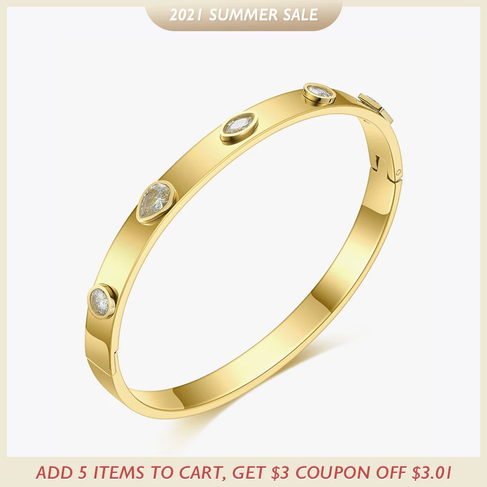 Женский Браслет манжета с кристаллами из нержавеющей стали|Браслеты| |