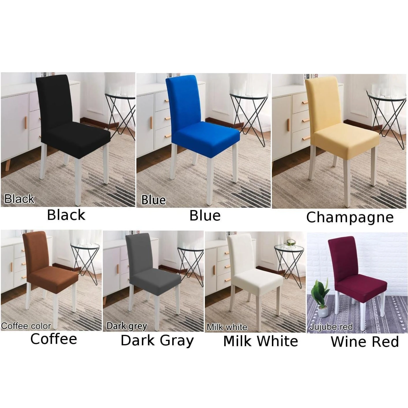 Simple Stretch Dining Chair Cover Universal Removable Protective Slipcover That Recovers Quickly |
