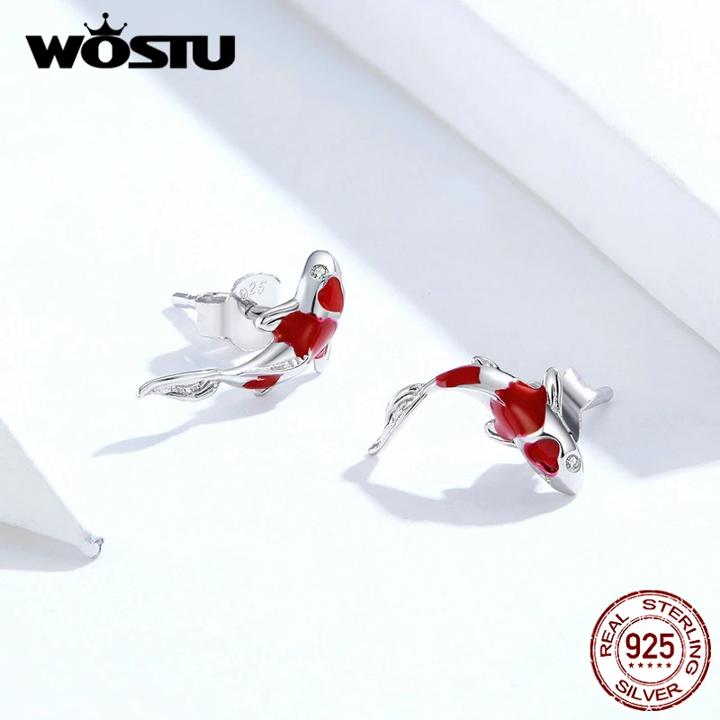 WOSTU 2019 Real Small 925 Sterling Silver Earrings Stud For Women Lightning Animal Charm Earring 7 Day arrival From Poland | Украшения и