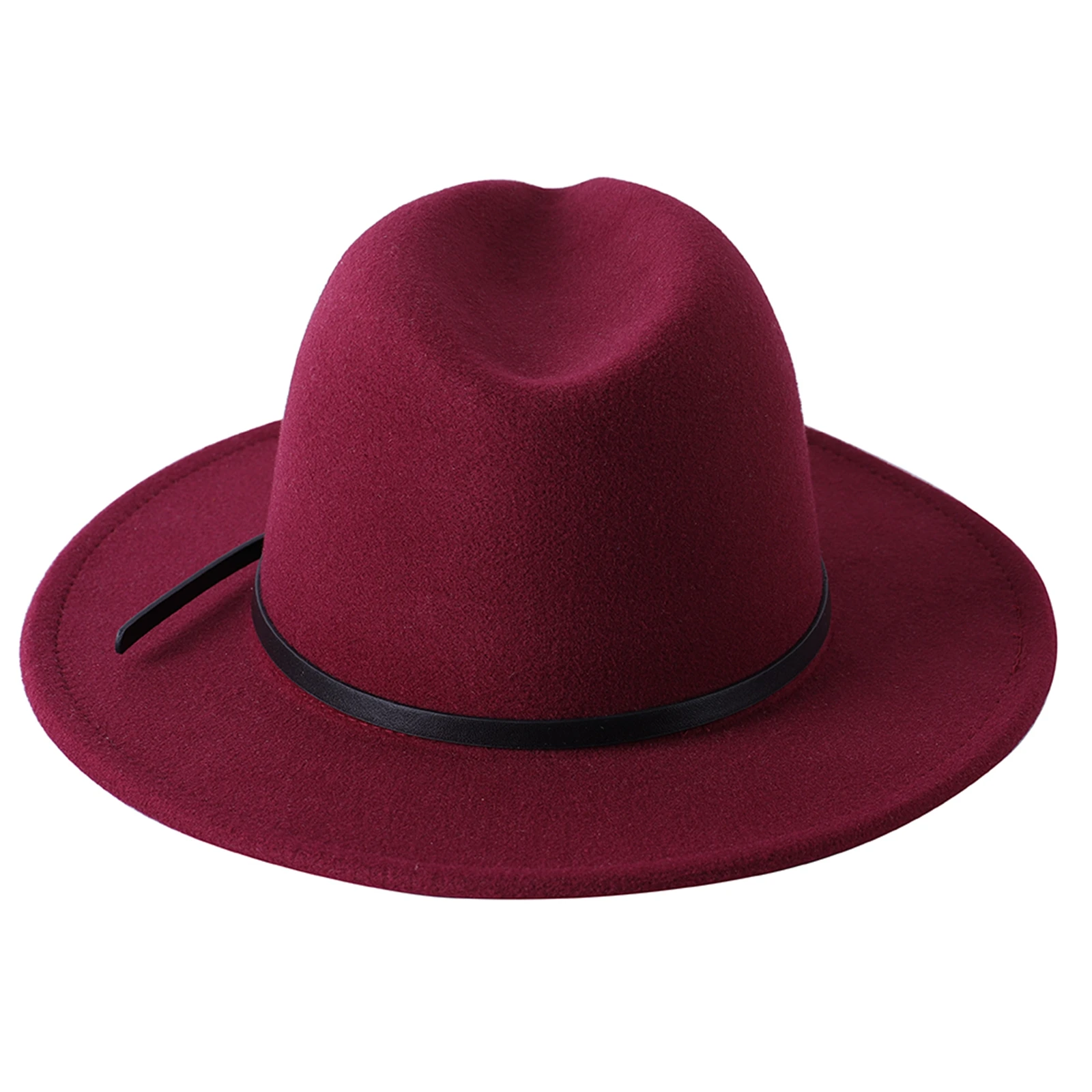 Шляпа фетровая унисекс с широкими полями модная винтажная Панама узким поясом