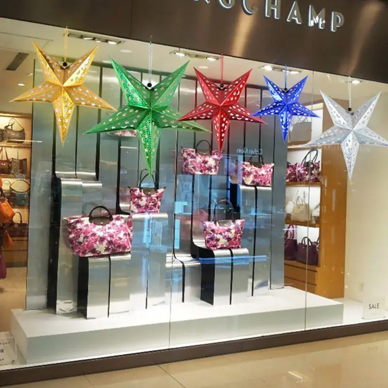 Лазерная бумажная Трехмерная пятиконечная звезда подвеска праздничное