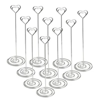 10pcs 8 6 inch tall place card holders heart shape table number holder stands picture photo note memo clip for wedding