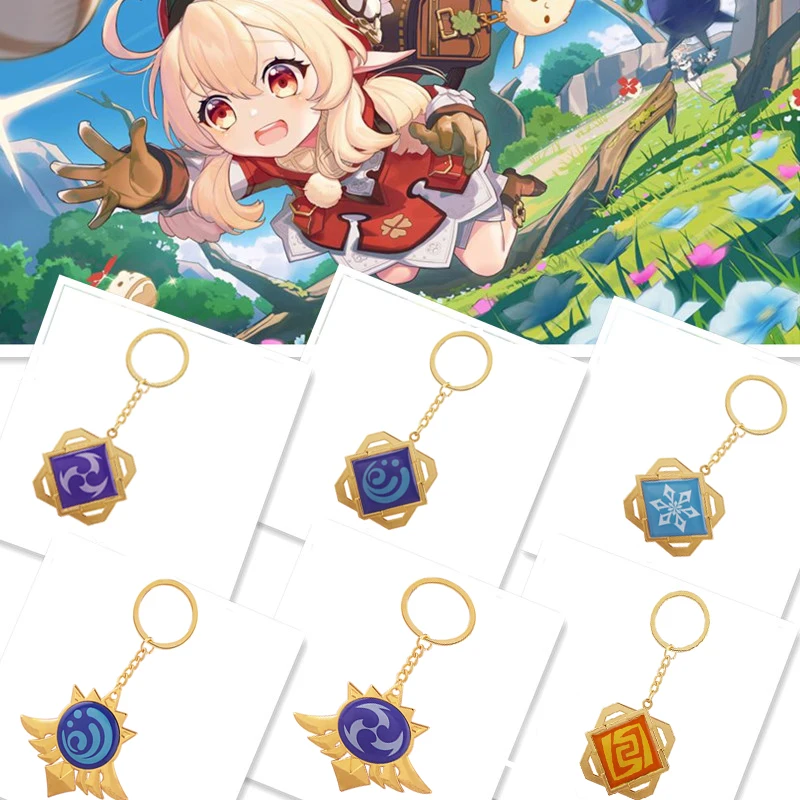 Ударопрочный элемент Genshin брелок глаз Бога 7 элементов подвеска для сумки оружия