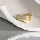 2021 новые ювелирные изделия из натуральной 925 стерлингового серебра перо кольцо открытые волны гладкой золотого и серебряного цвета роскошные свадебные минималистский модные кольцаа