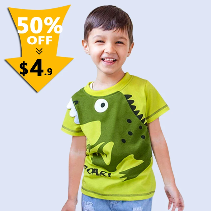 Повседневная футболка для мальчиков летняя желтая хлопковая Футболка с принтом