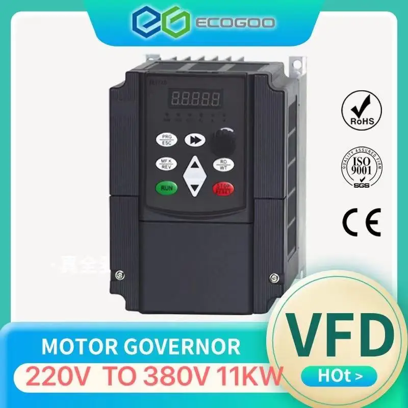 

220V single-phase input to 380 3 phase 11KW VFD Variable Frequency Drive Converter for Motor Speed Control Frequency Inverter