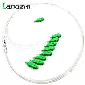 10 шт.лот 0,9 мм стальной трубчатый волоконно-оптический PLC сплиттер 1x8 SCAPCMini Blockless 1*8 Sc APC коннектор волоконно-оптический PLC сплиттер