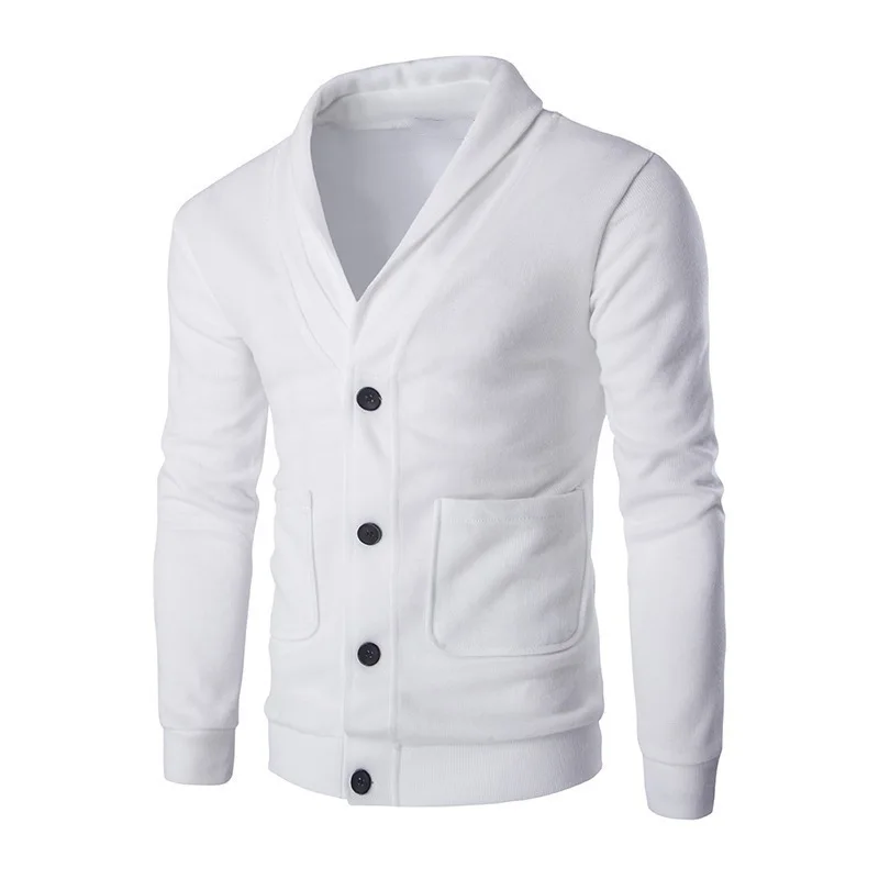 

Новинка Осень-зима 2021, мужской облегающий модный свитер с V-образным вырезом, кардиган, свитер