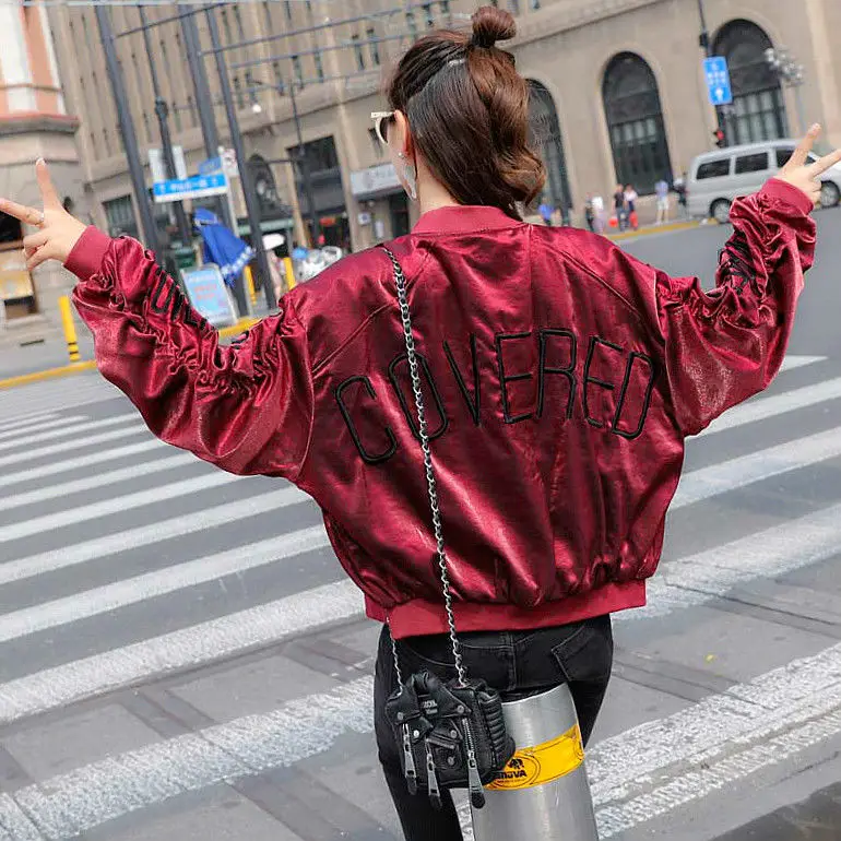 

2021 spring and autumn new Joker embroidered coat women short student loose baseball jacket women's jacket tide