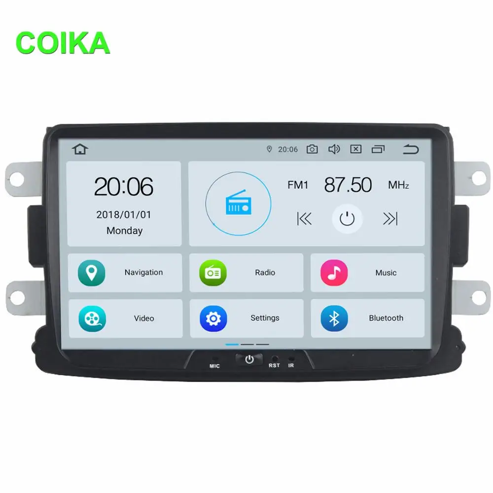 Автомобильный приемник COIKA PX6 с 8 &quotAndroid 9 0 GPS радио для Renault Duster Sandero Logan Lada Dacia 4 Гб + 64