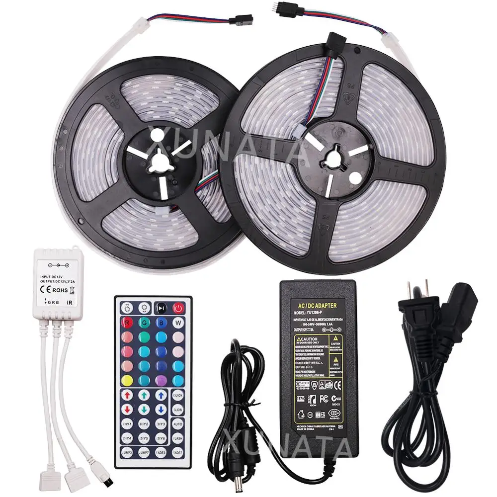 DC 12V светодиодный светильник SMD 5050 60 светодиодов/м Водонепроницаемая RGB гибкая
