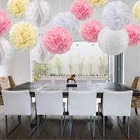 baby shower diy mixed paper pom pom paper honeycomb ball hanging paper lantern wedding decoration bachelorette party accessories