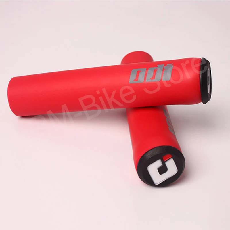 Red 1 Pair 1 пара ODI велосипедные ручки MTB силиконовые ручки на руль Анти-занос, удар-поглощающая мягкая велосипедная ручка Аксессуары для горного велосипеда - Цвет: Red 1 Pair