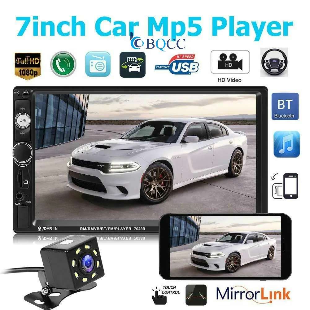 7 дюймов HD портативный двойной 2 стерео аудио Bluetooth Сенсорный MP5 плеер USB FM радио аксессуары для ресивера
