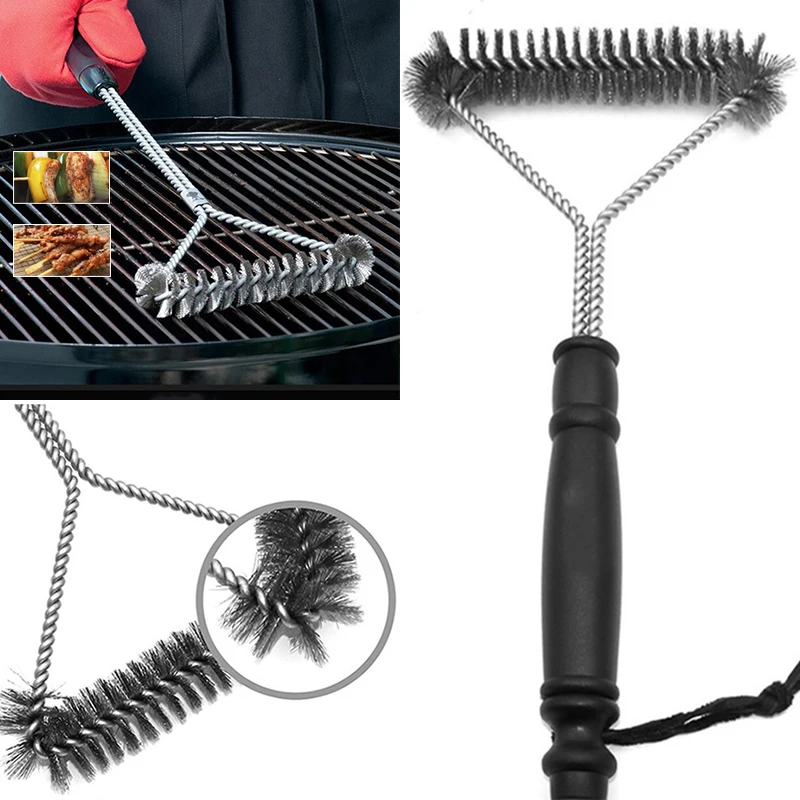 

BBQ Grill Brush Triangle Wire Brush Grill Brush Kitchen Accessories Cleaning Brush Cleaning Stainless Stee Barbecue Wire Bristle