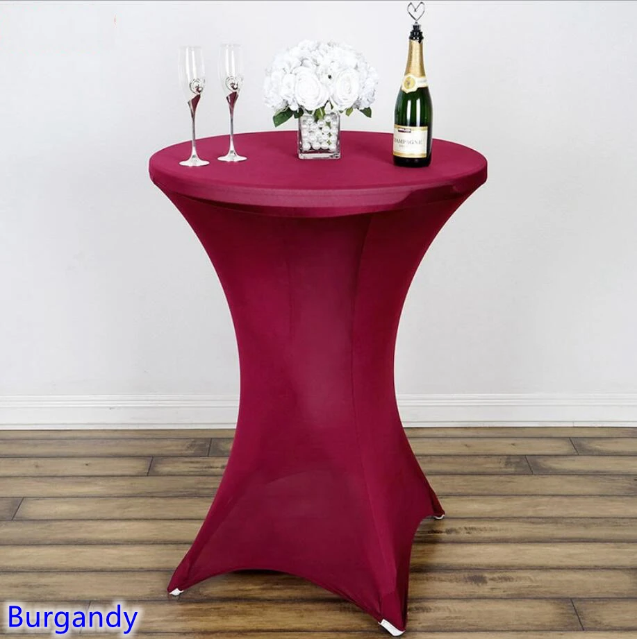 

Burgandy, цветная искусственная Коктейльная скатерть из лайкры, высокий барный стол, Свадебная вечеринка и украшение стола в отеле