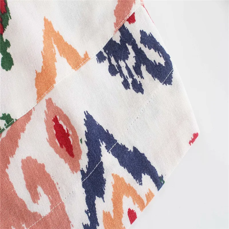 

Za 2021 Print Tied Kimono Blouse Women Long Sleeve Vintage Beach Kimono Fashion Front Patch Pockets Woman Elegant Loose Blouses