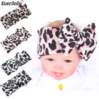 Детские леопардовые повязки на голову, повязка для волос для девочек, эластичные аксессуары для волос с бантом, повязка для волос для маленьких девочек, детские аксессуары для принцесс