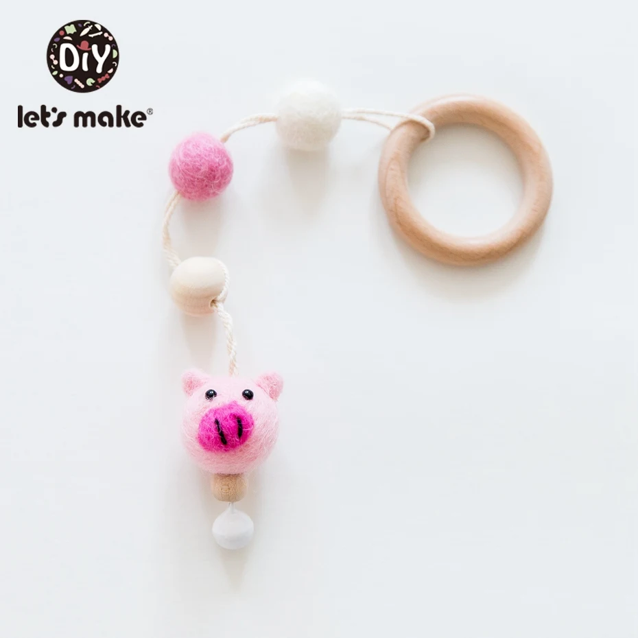 Let'S Make Baby Mobile 1 шт. шерстяные цепочки с животными фетровые шарики Pom для коляски кровать колокольчик подвесная пустышка для игры в спортзал игрушки декор для детской комнаты